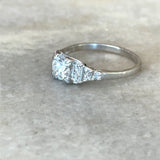 Vintage 14KT White Gold .88CT Diamond Ring - KFK, Inc.
