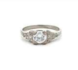 Vintage 14KT White Gold .88CT Diamond Ring - KFK, Inc.