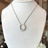 Vintage 14KT White Gold Diamond Horseshoe Pendant Necklace - KFK, Inc.
