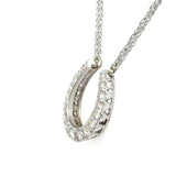 Vintage 14KT White Gold Diamond Horseshoe Pendant Necklace - KFK, Inc.