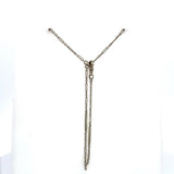 Vintage 14KT White Gold Lariat Chain, 23" Inches with 6" Inch Drop - KFK, Inc.