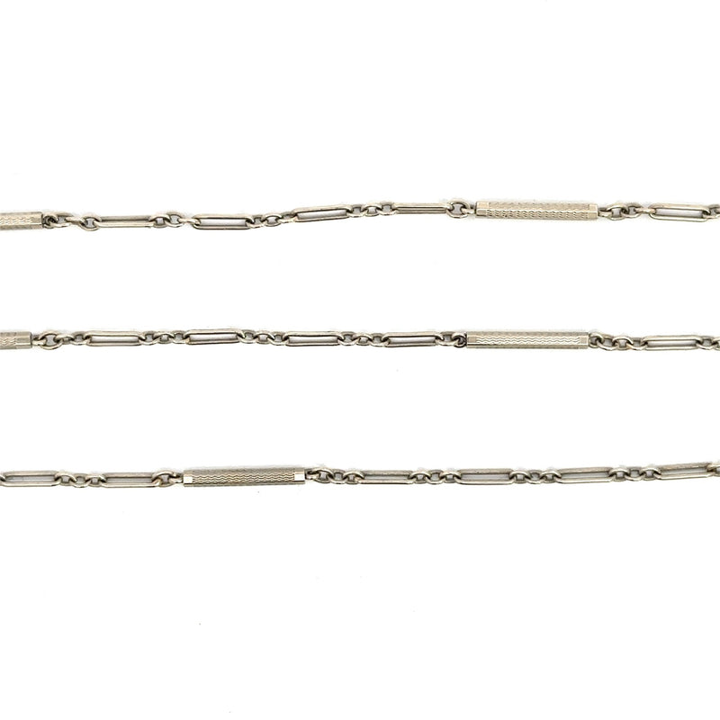 Vintage 14KT White Gold Lariat Chain, 23" Inches with 6" Inch Drop - KFK, Inc.