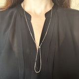 Vintage 14KT White Gold Lariat Chain, 23" Inches with 6" Inch Drop - KFK, Inc.