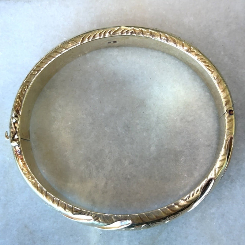Vintage 14KT Yellow and Rose Gold Bangle Bracelet - KFK, Inc.