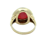 Vintage 14KT Yellow Gold Bezel Set Coral Ring - KFK, Inc.