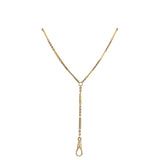 Vintage 14KT Yellow Gold Block and Cable Chain with Drop - KFK, Inc.