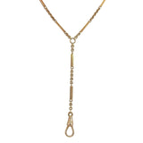 Vintage 14KT Yellow Gold Block and Cable Chain with Drop - KFK, Inc.