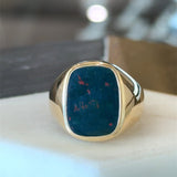 Vintage 14KT Yellow Gold Bloodstone Signet Ring - KFK, Inc.
