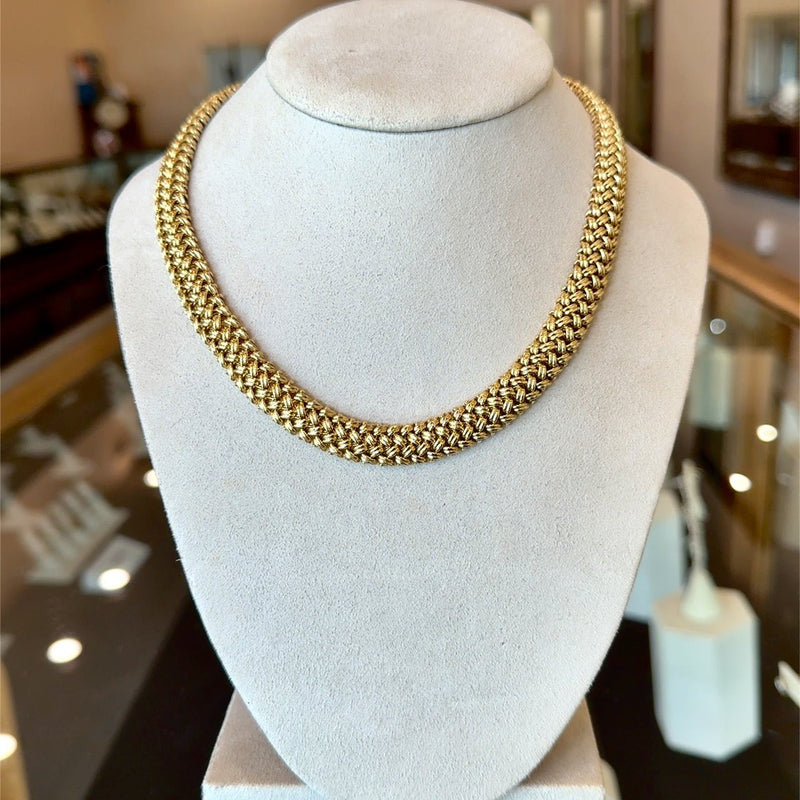 Vintage 14KT Yellow Gold Collar Necklace - KFK, Inc.