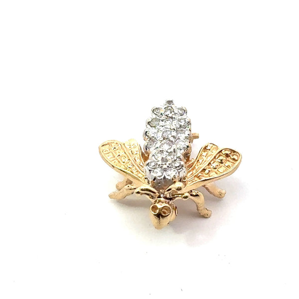 Vintage 14KT Yellow Gold Diamond Baby Bumblebee Lapel Pin - KFK, Inc.