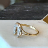 Vintage 14KT Yellow Gold Diamond Horseshoe Ring - KFK, Inc.