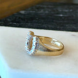 Vintage 14KT Yellow Gold Diamond Horseshoe Ring - KFK, Inc.