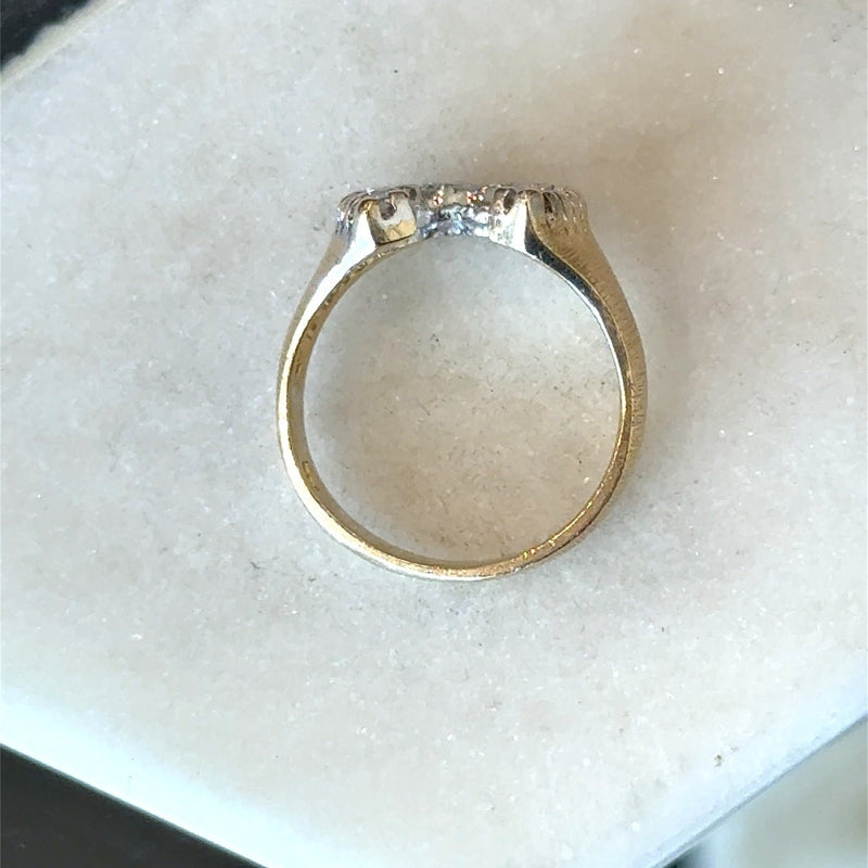 Vintage 14KT Yellow Gold Diamond Horseshoe Ring - KFK, Inc.