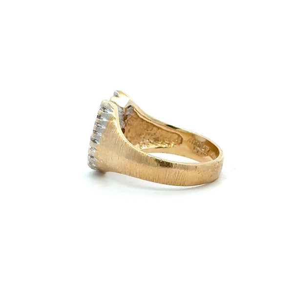 Vintage 14KT Yellow Gold Diamond Horseshoe Ring - KFK, Inc.