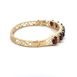 Vintage 14KT Yellow Gold Garnet Bangle Bracelet - KFK, Inc.