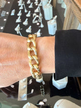 Vintage 14KT Yellow Gold Oval Link Bracelet - KFK, Inc.