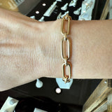 Vintage 14KT Yellow Gold Paperclip Link Bracelet - KFK, Inc.