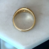 Vintage 1950s gypsy dome ring with .28CT flush-set diamonds and engraved detailing KFK Jewelers Los Angeles
