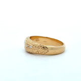 Vintage 1950s gypsy dome ring with .28CT flush-set diamonds and engraved detailing KFK Jewelers Los Angeles