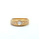Vintage 1950s gypsy dome ring with .28CT flush-set diamonds and engraved detailing KFK Jewelers Los Angeles