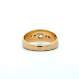 Vintage 1950s gypsy dome ring with .28CT flush-set diamonds and engraved detailing KFK Jewelers Los Angeles