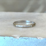 Vintage 18K White Gold Band with .12CT Diamonds - KFK, Inc.