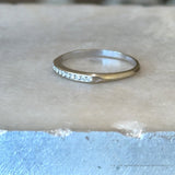Vintage 18K White Gold Band with .12CT Diamonds - KFK, Inc.