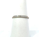 Vintage 18K White Gold Band with .12CT Diamonds - KFK, Inc.
