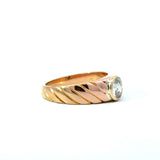 Vintage 18KT Rose Gold Bezel - Set Diamond Ring - KFK, Inc.