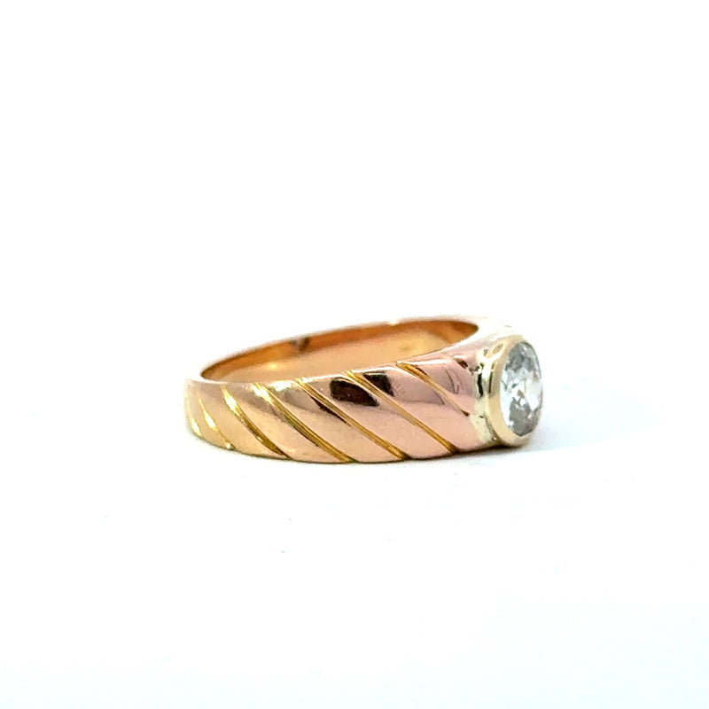 Vintage 18KT Rose Gold Bezel - Set Diamond Ring - KFK, Inc.