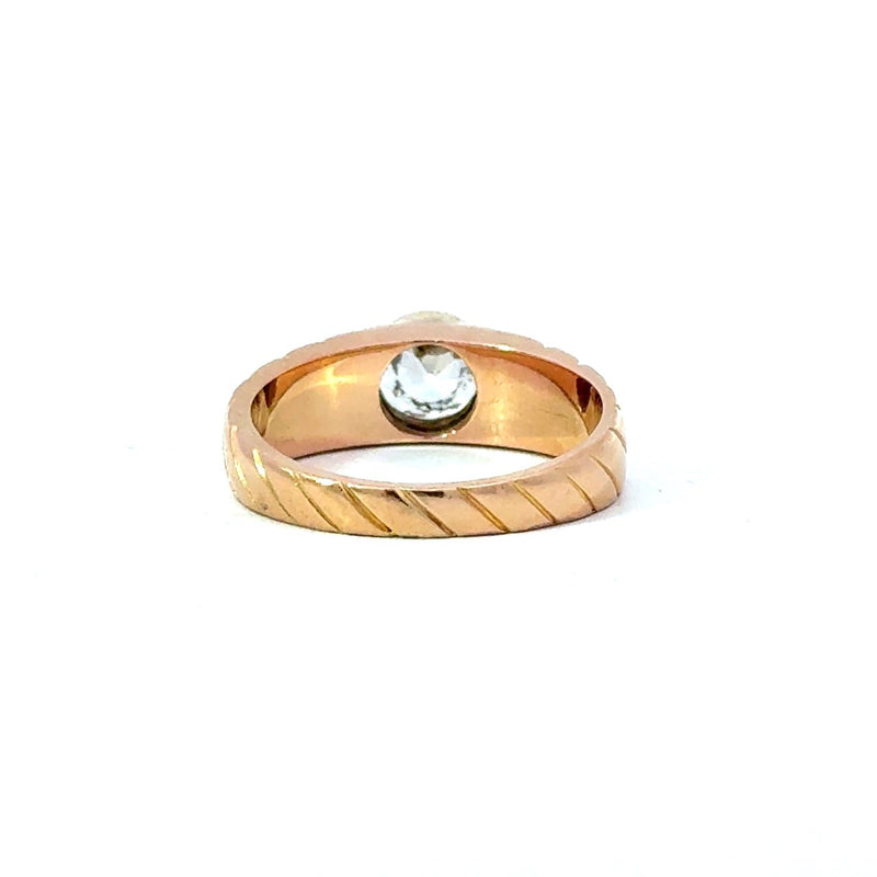 Vintage 18KT Rose Gold Bezel - Set Diamond Ring - KFK, Inc.