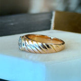 Vintage 18KT Rose Gold Bezel - Set Diamond Ring - KFK, Inc.