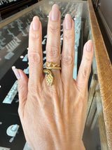 Vintage 18KT Yellow Gold and Enamel Winding Snake Ring - KFK, Inc.