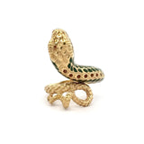 Vintage 18KT Yellow Gold and Enamel Winding Snake Ring - KFK, Inc.