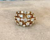 Vintage 18KT Yellow Gold Diamond Dome Cocktail Ring - KFK, Inc.