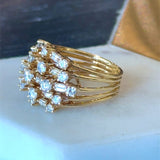 Vintage 18KT Yellow Gold Diamond Dome Cocktail Ring - KFK, Inc.