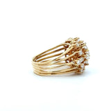 Vintage 18KT Yellow Gold Diamond Dome Cocktail Ring - KFK, Inc.