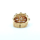 Vintage 18KT Yellow Gold Diamond Dome Cocktail Ring - KFK, Inc.