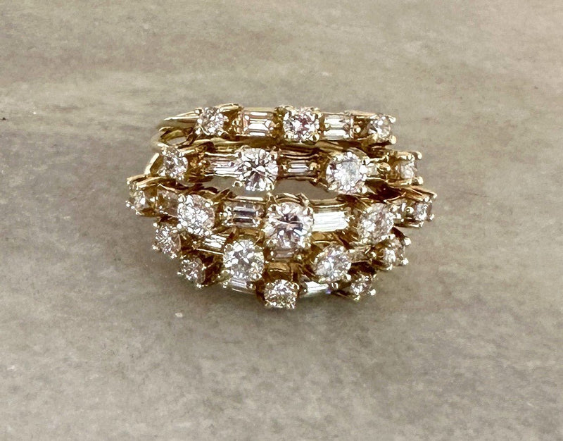 Vintage 18KT Yellow Gold Diamond Dome Cocktail Ring - KFK, Inc.