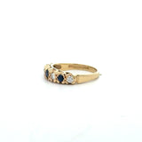 Vintage 18KT Yellow Gold Diamond Sapphire Band - KFK, Inc.