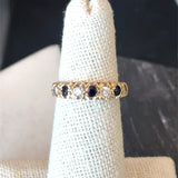 Vintage 18KT Yellow Gold Diamond Sapphire Band - KFK, Inc.
