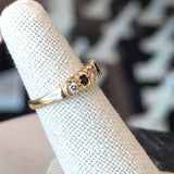 Vintage 18KT Yellow Gold Diamond Sapphire Band - KFK, Inc.
