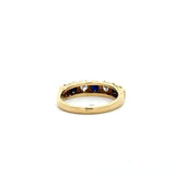 Vintage 18KT Yellow Gold Diamond Sapphire Band - KFK, Inc.