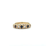 Vintage 18KT Yellow Gold Diamond Sapphire Band - KFK, Inc.