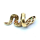 VIntage 18KT Yellow Gold Snake Ring with 3.38CT Diamonds and Sapphires - KFK, Inc.