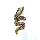VIntage 18KT Yellow Gold Snake Ring with 3.38CT Diamonds and Sapphires - KFK, Inc.