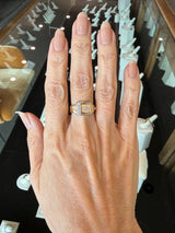 Vintage 1930's 14KT Yellow and White Gold Textured Diamond Buckle Ring - KFK, Inc.