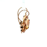 Vintage 1940's Retro 14KT Rose Gold Scroll and Bar Earrings - KFK, Inc.