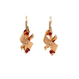 Vintage 1940's Retro 14KT Rose Gold Scroll and Bar Earrings - KFK, Inc.