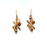 Vintage 1940's Retro 14KT Rose Gold Scroll and Bar Earrings - KFK, Inc.
